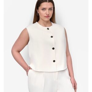 DKNY plus button front vest